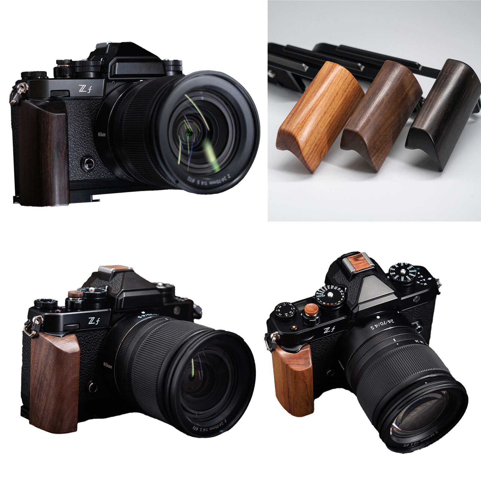 Wood L Hand Grip Holder For Nikon ZF zf Camera Aluminum Alloy Baseplate For Arca