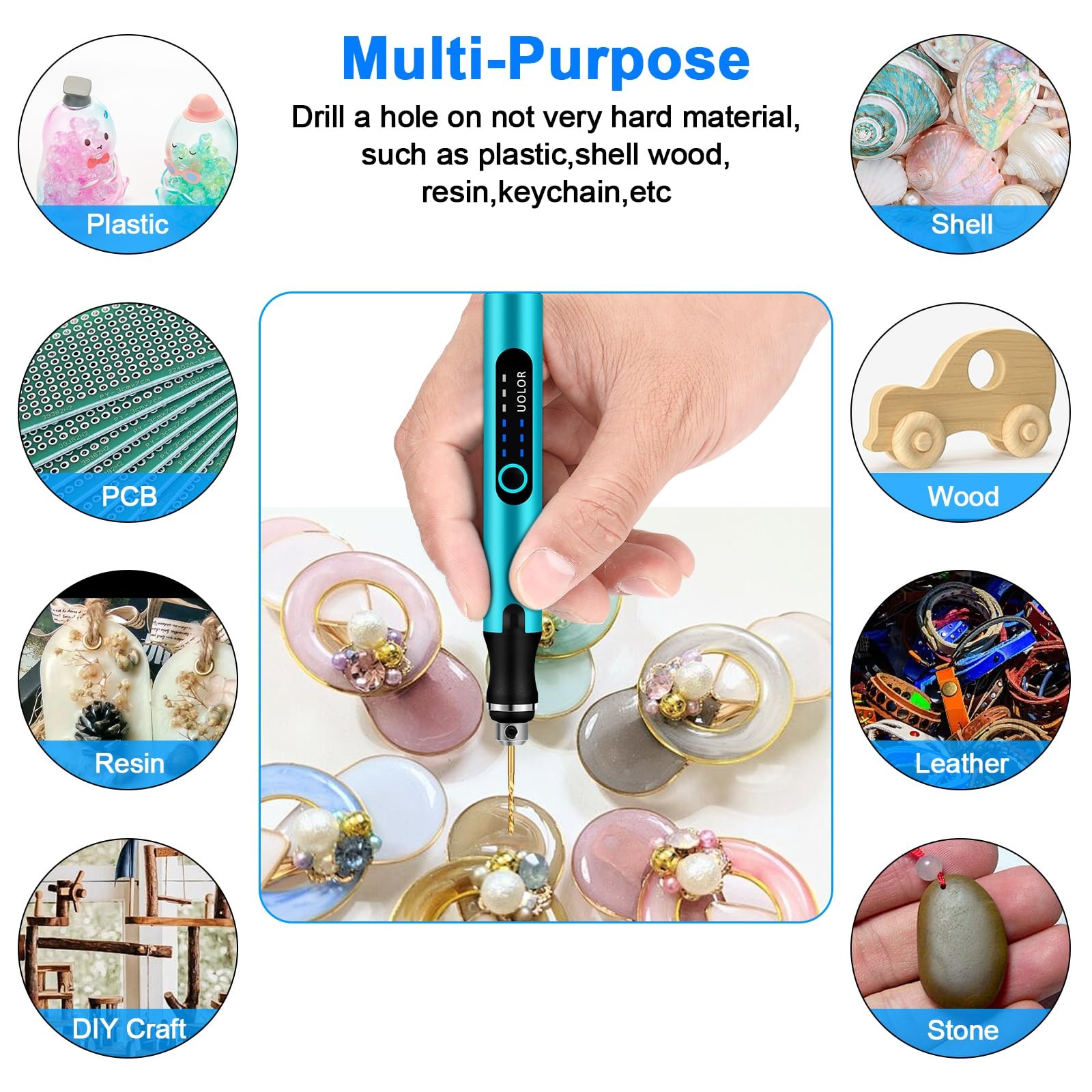 3-Speed Cordless Mini Drill Pen, Rechargeable DIY Electric Hand Drill with 10...