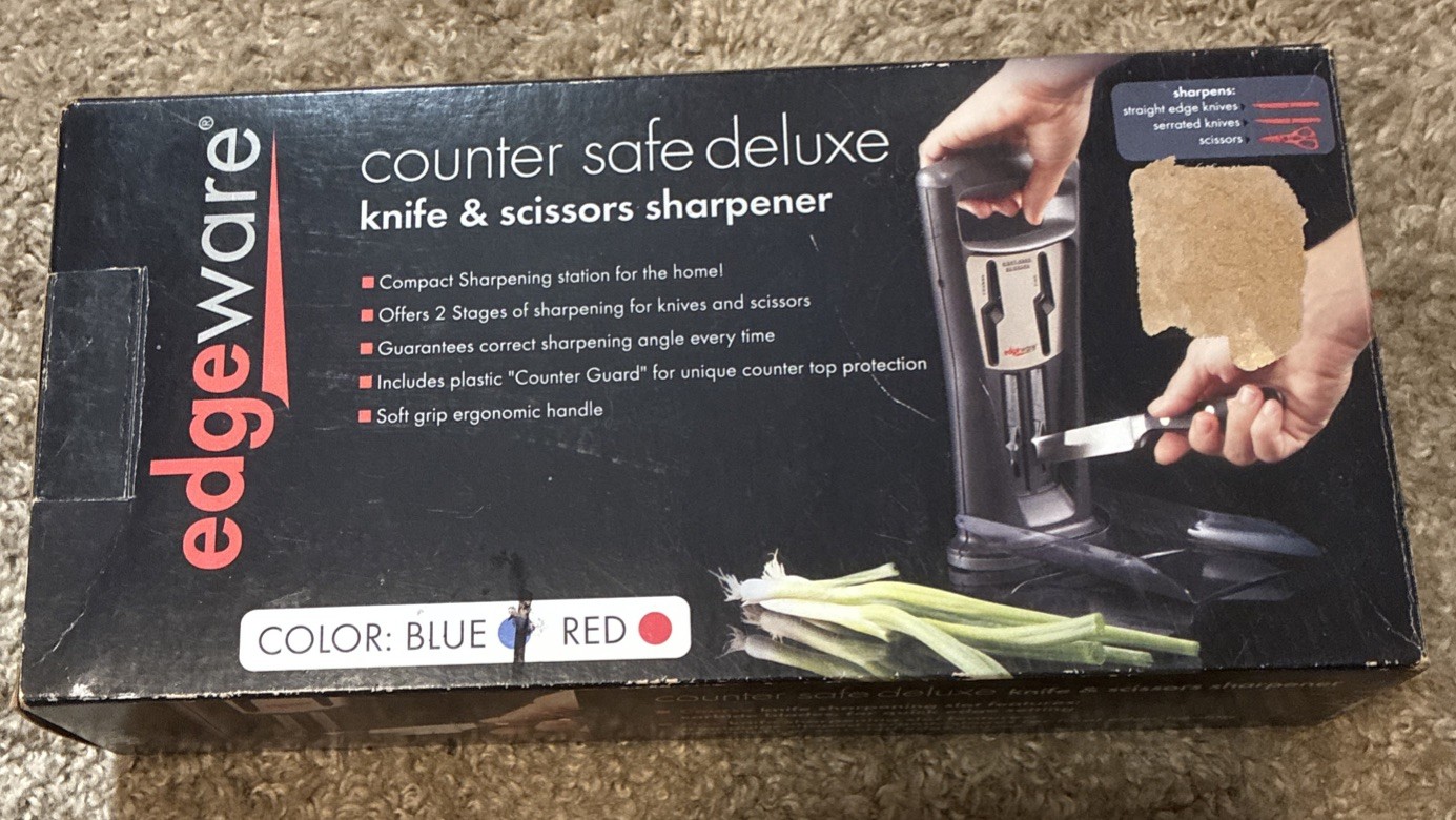 Edgeware Deluxe Knife and Scissor Sharpener, New In Box