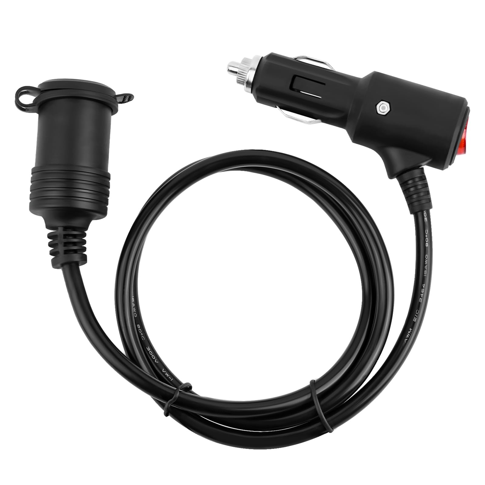 3Ft Cigarette Lighter Extension Cord,16 2.95 feet*1.93 inch*1.15 inch, black