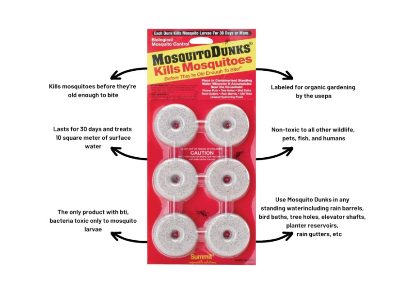 Summit Mosquito Organic Dunks 6 Pack BTI Kills Larvae Safe for Pets Fish Humans*