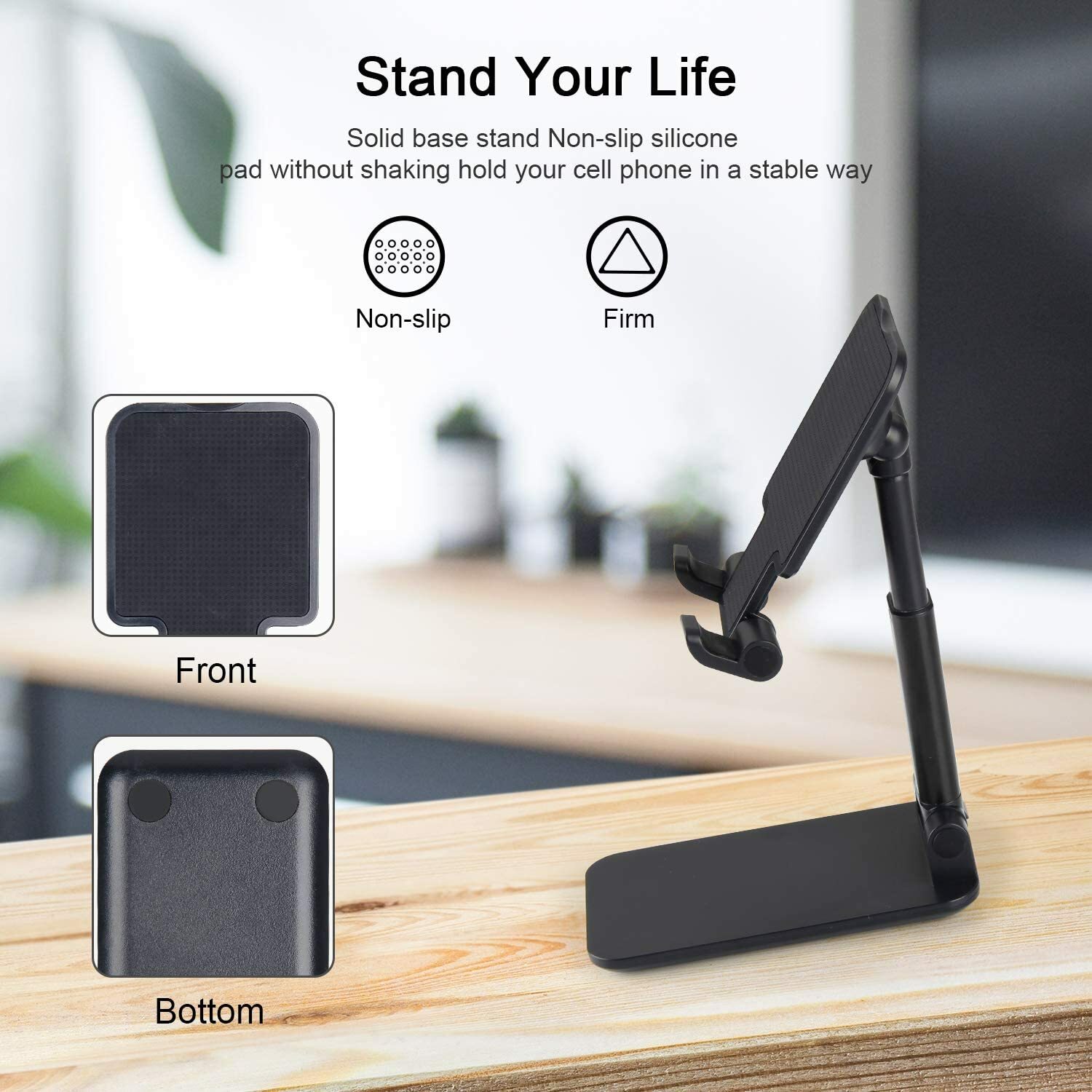 Adjustable Cell Phone Stand Holder Desk Dock Mount For iPad iPhone Kindle Tablet
