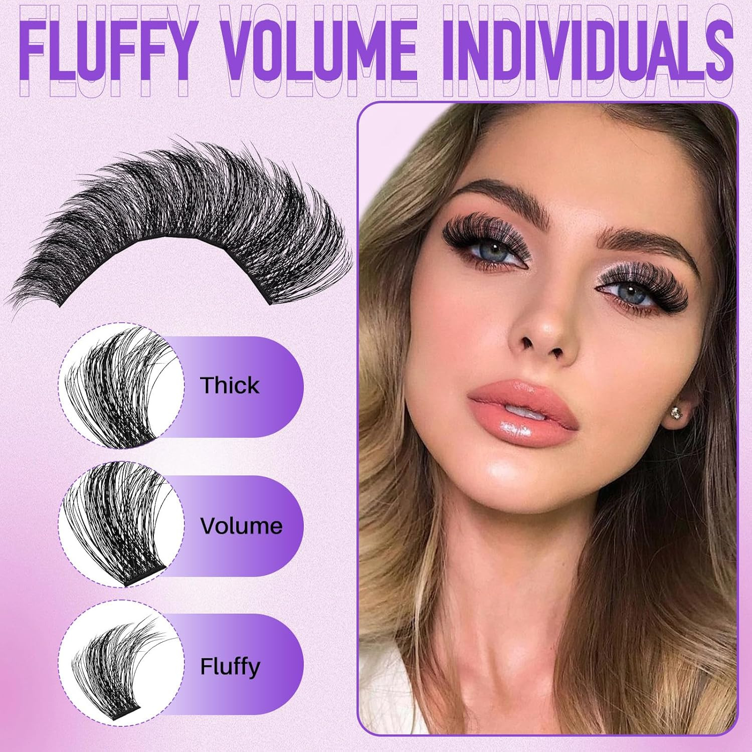 Cluster Lashes 460PCS 4 Style Lash Clusters Eyelash Extensions False Eyelashes D