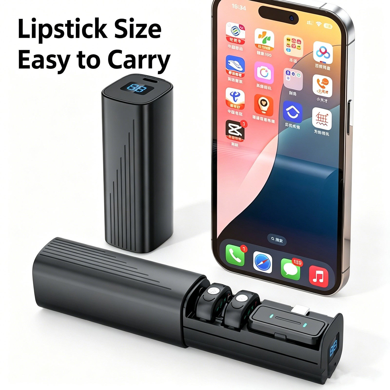 Wireless Lavalier K26 AI Noise Reduction Mic for iPhone 15/16/17 & Android NEW