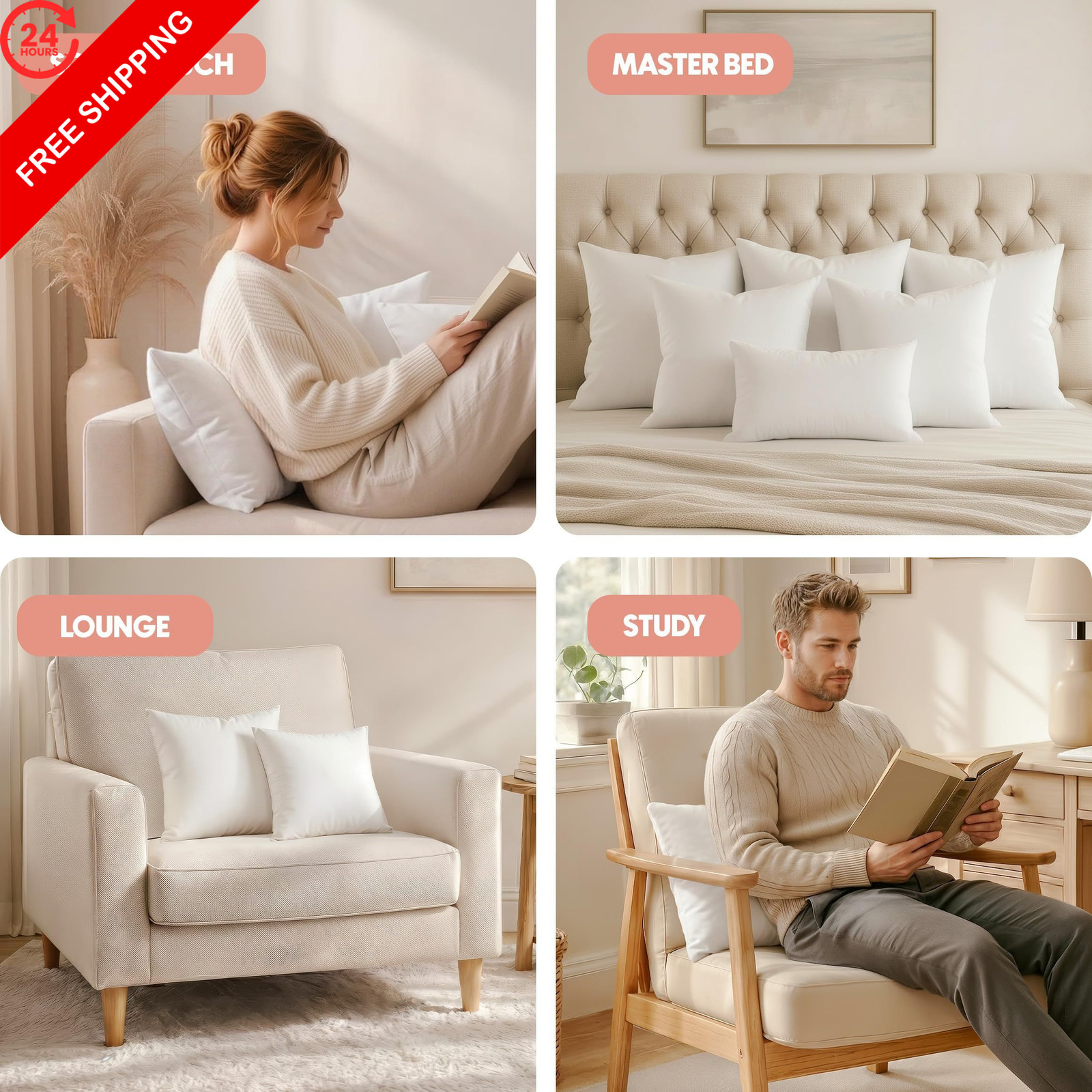 Utopia Bedding 18x18 Pillow Inserts, White Throw Pillows Inch,