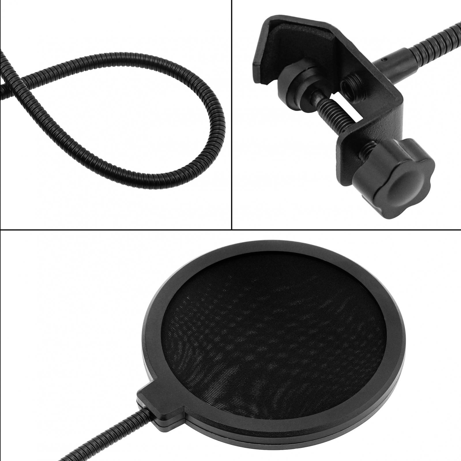 Studio Microphone Pop Filter Flexible Wind Screen Mask Mic Shield for Speaking