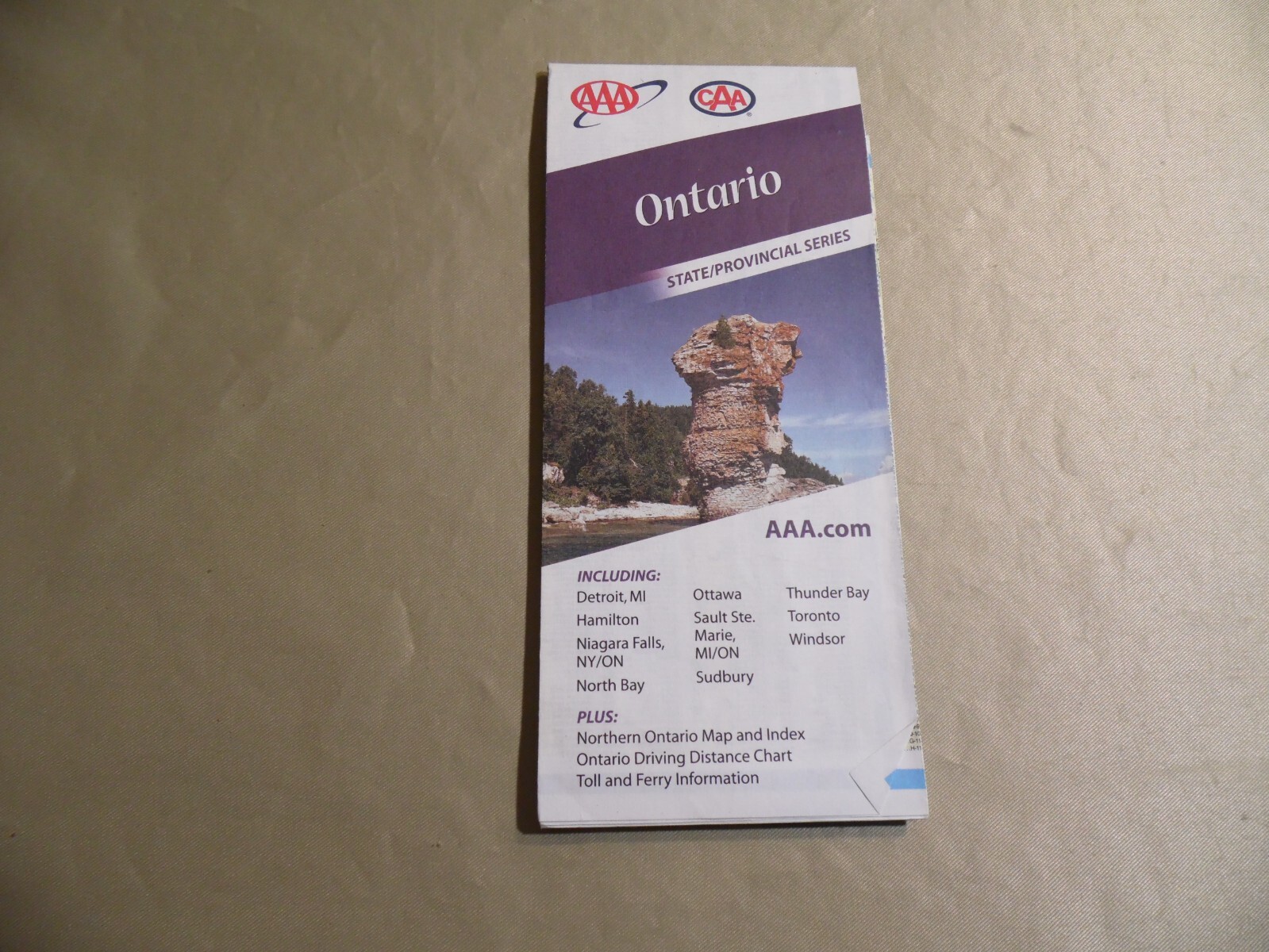 Map of Ontario Canada by AAA / Circa 2008 / Free Domestic Shipping