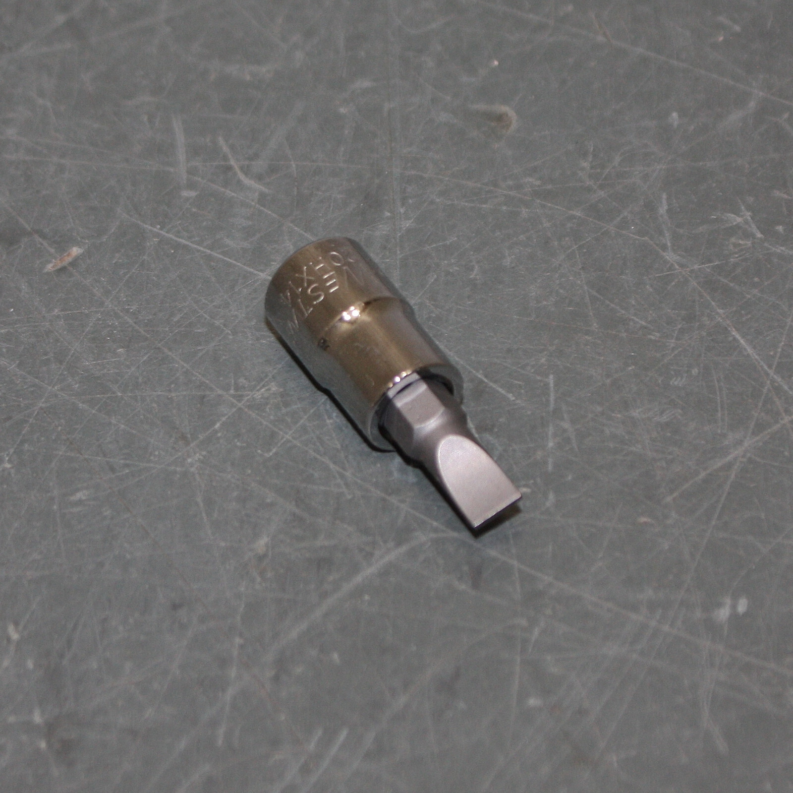 (6) Westward 7/32" Flathead Socket Bit 20HX14, 1/4" Drive, Slotted Tip Flat Head