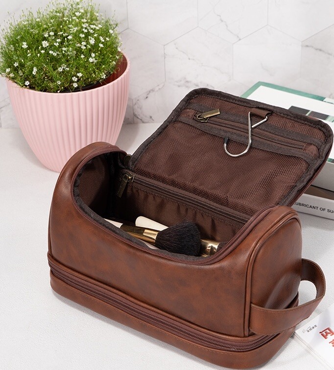 PU Leather Toiletry Bag, Travel Toiletry Bag For Men, Men's Toiletry Bag