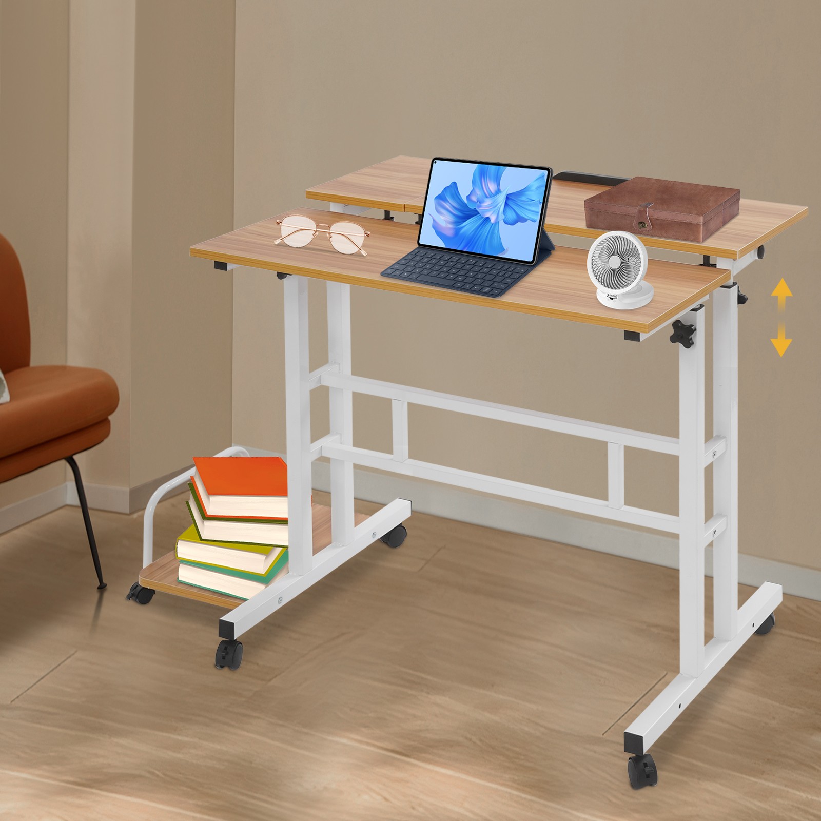 Modern Computer Desk Multi Functional Foldable Computer Table Adjustable Height