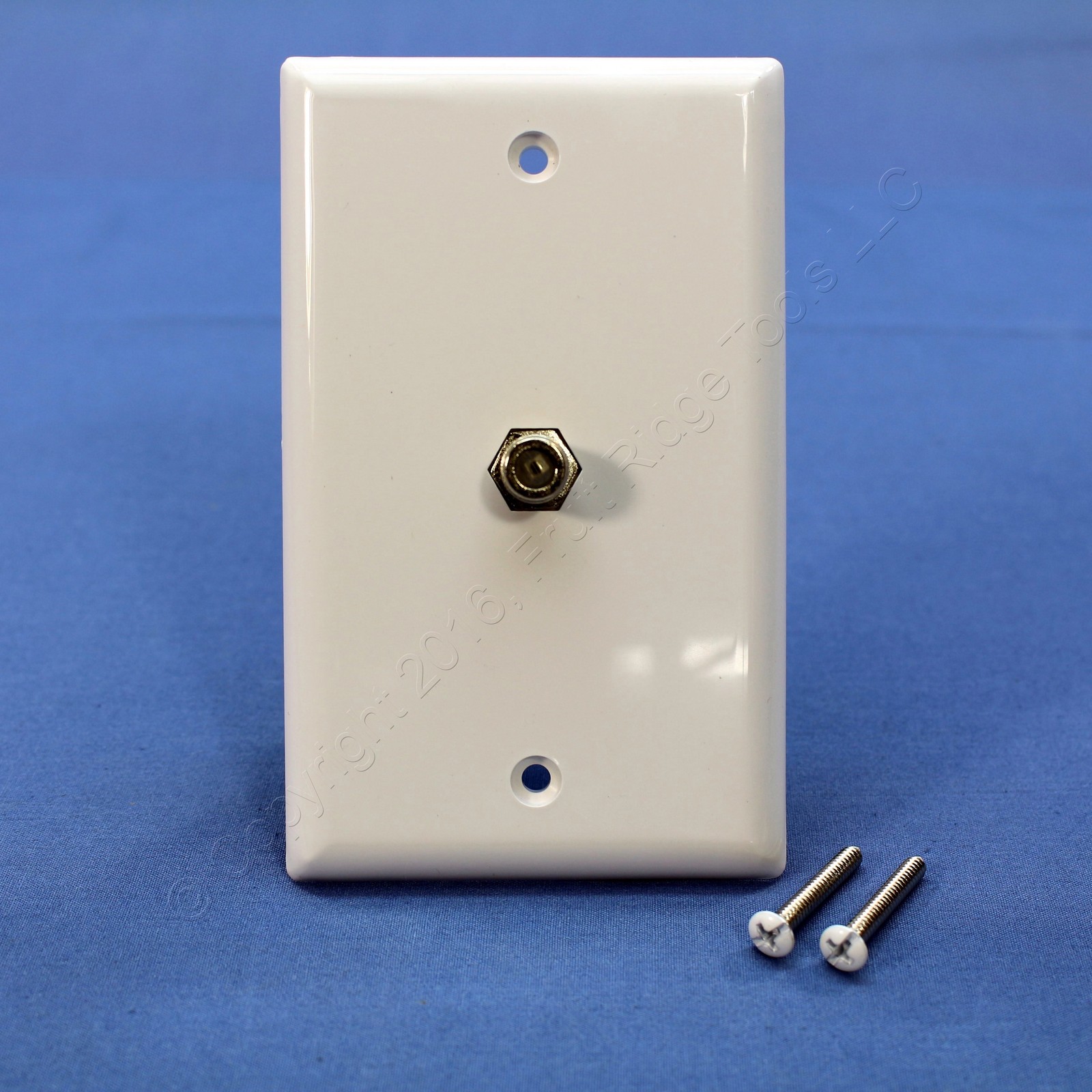 Eaton 1172W White 1-Gang Single Coaxial Cable Wall Plate Video CATV Jack F-Type