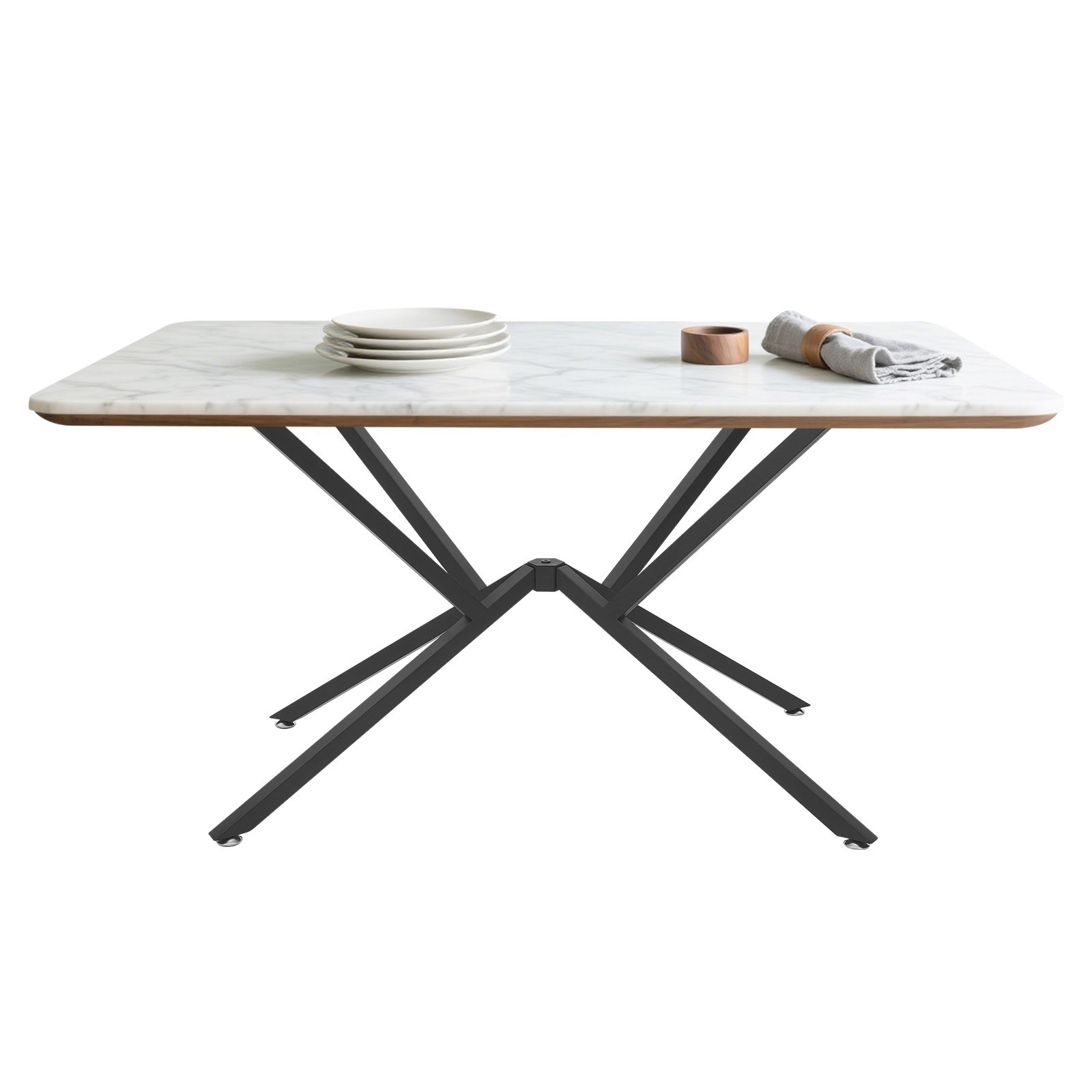 Floorstanding Metal Table Legs, Table Crossed-leg, Modern Table Legs Black