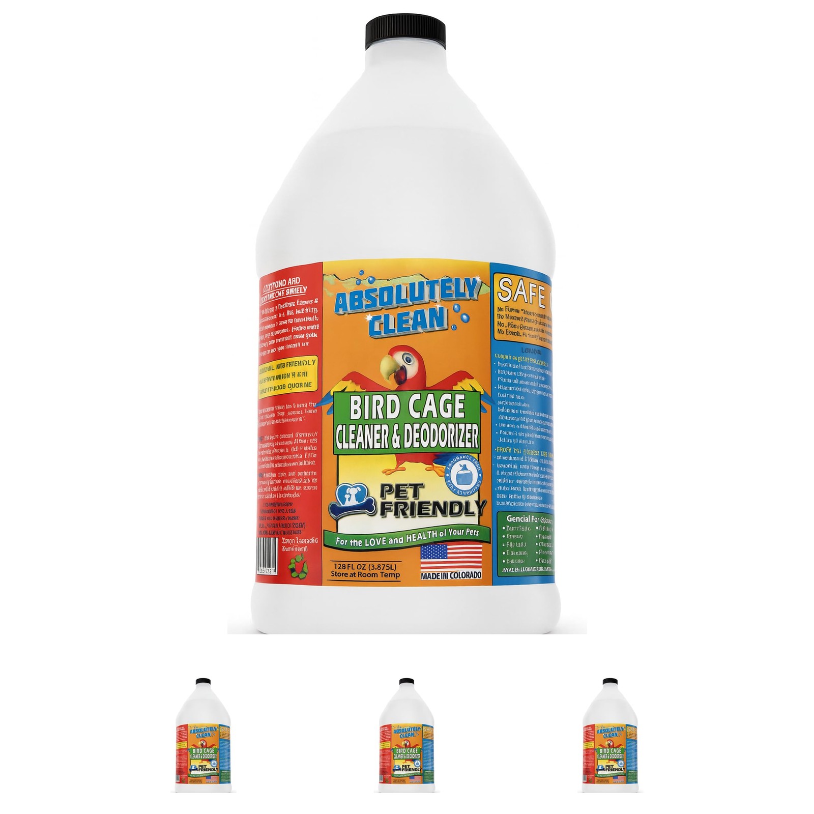 Absolutely Clean Amazing Bird Cage Cleaner and Deodorizer - Just Spray/Wipe -