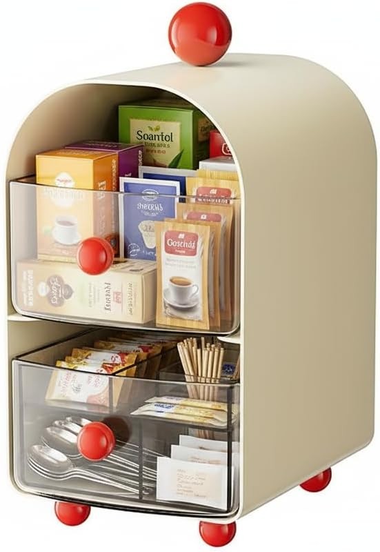 Tea bag coffee stora box. Double-layer der style acrylic tea bag ra