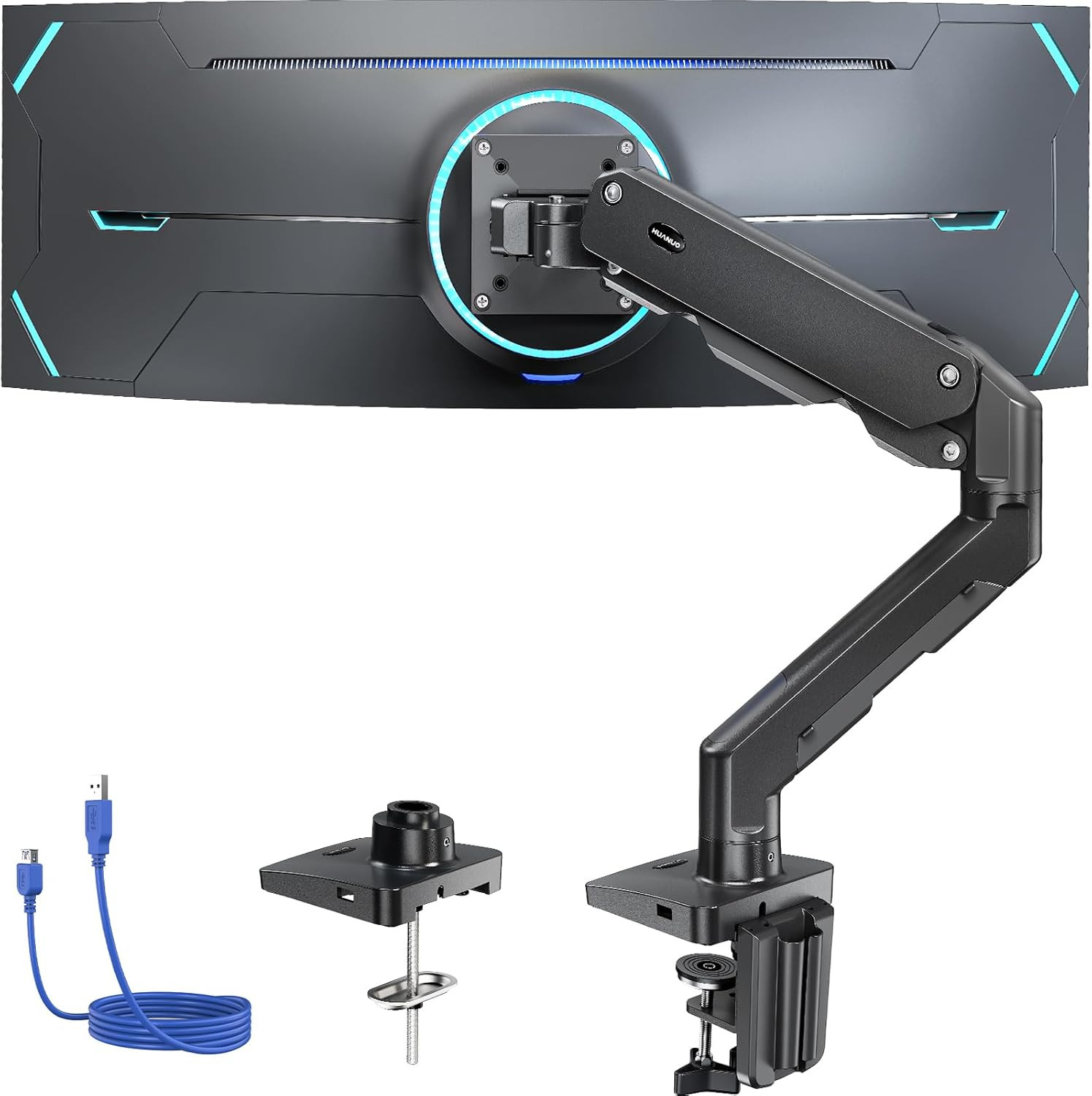 Heavy Duty Monitor Arm for 13 to 49 Inch Screens up to 35 Lbs, Aluminum Ultrawid