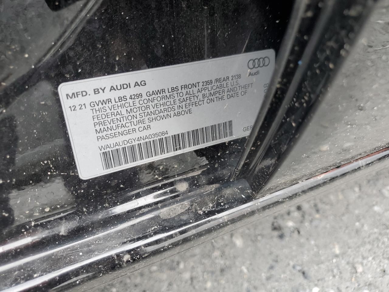 A3 AUDI 2022 Glove Box 4738209