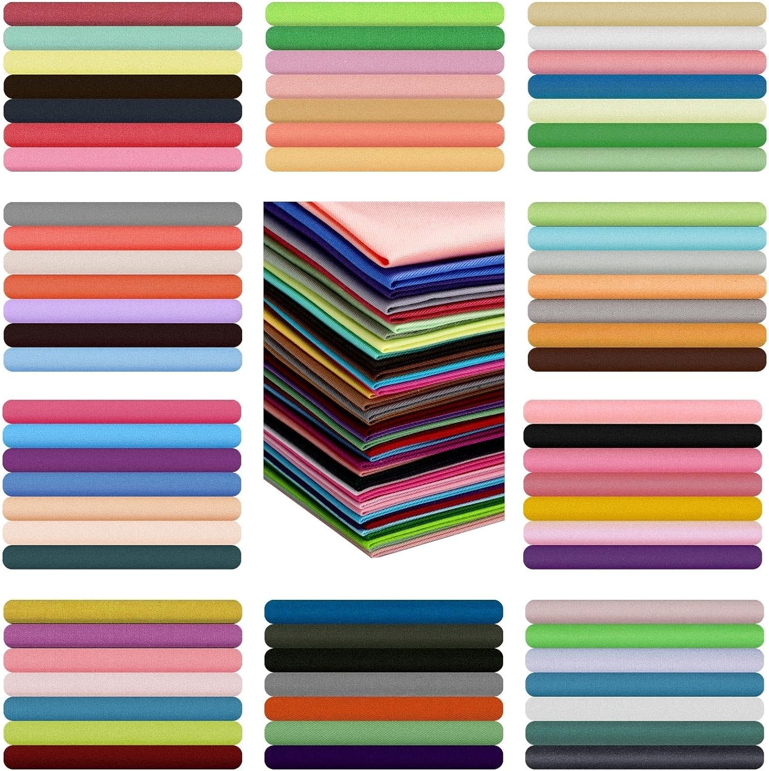 70PCS 10x10" Precut Fabric Squares Assorted Cotton Patchwork Bundles Quilting
