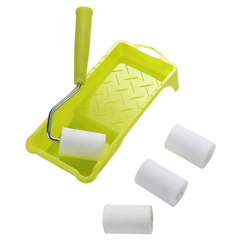 2Inch Foam Paint Roller Set With Plastic Handle Smooth Finishing Paint Roller