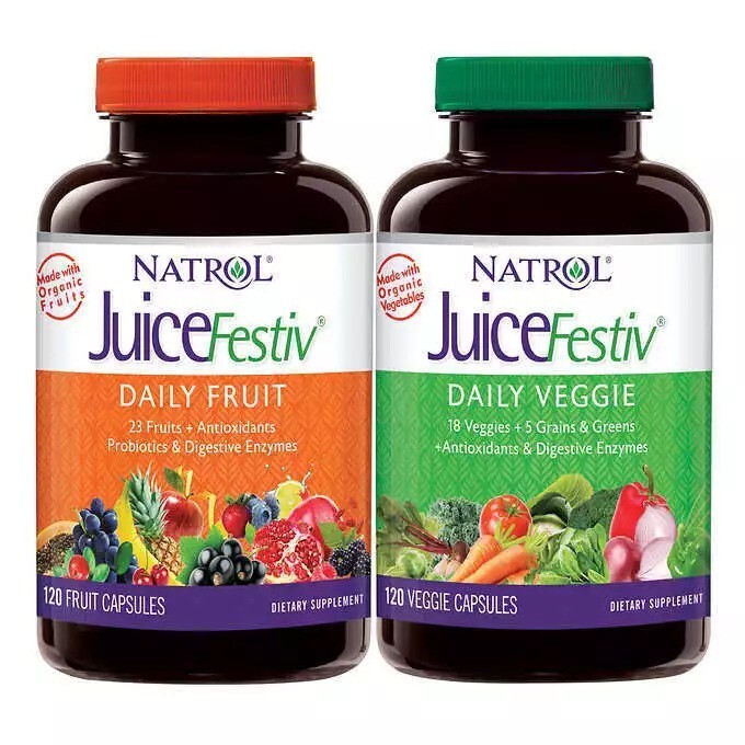 Natrol JuiceFestiv Daily Fruit and Veggie, 240 Capsules - EXP 9/30/27