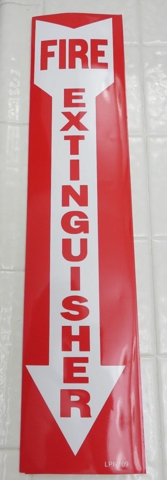 Fire  Extinguisher Sign Arrow 4 X 18 Peel and Stick Vinyl