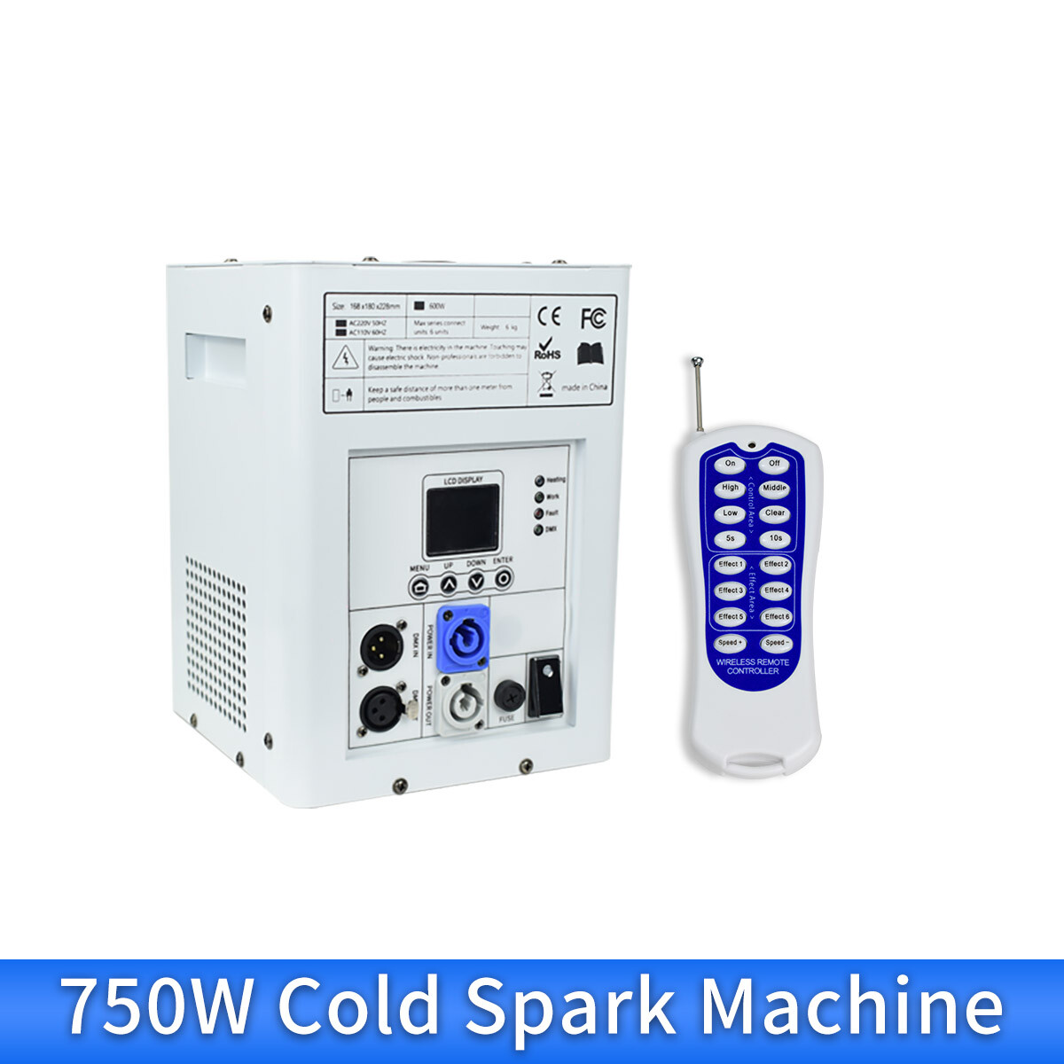 2X Cold Spark Machine DMX512 Spark Firework Machine with Flight Case White