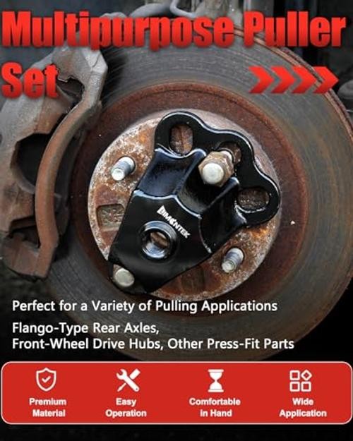 9-Way Slide Hammer Puller Set, Front Wheel Hub Remover & Rear Wheel Axle