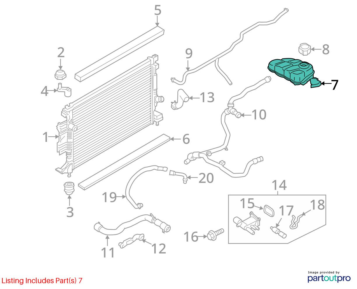 Coolant Reservoir Fits 17-19 MKC 4817788