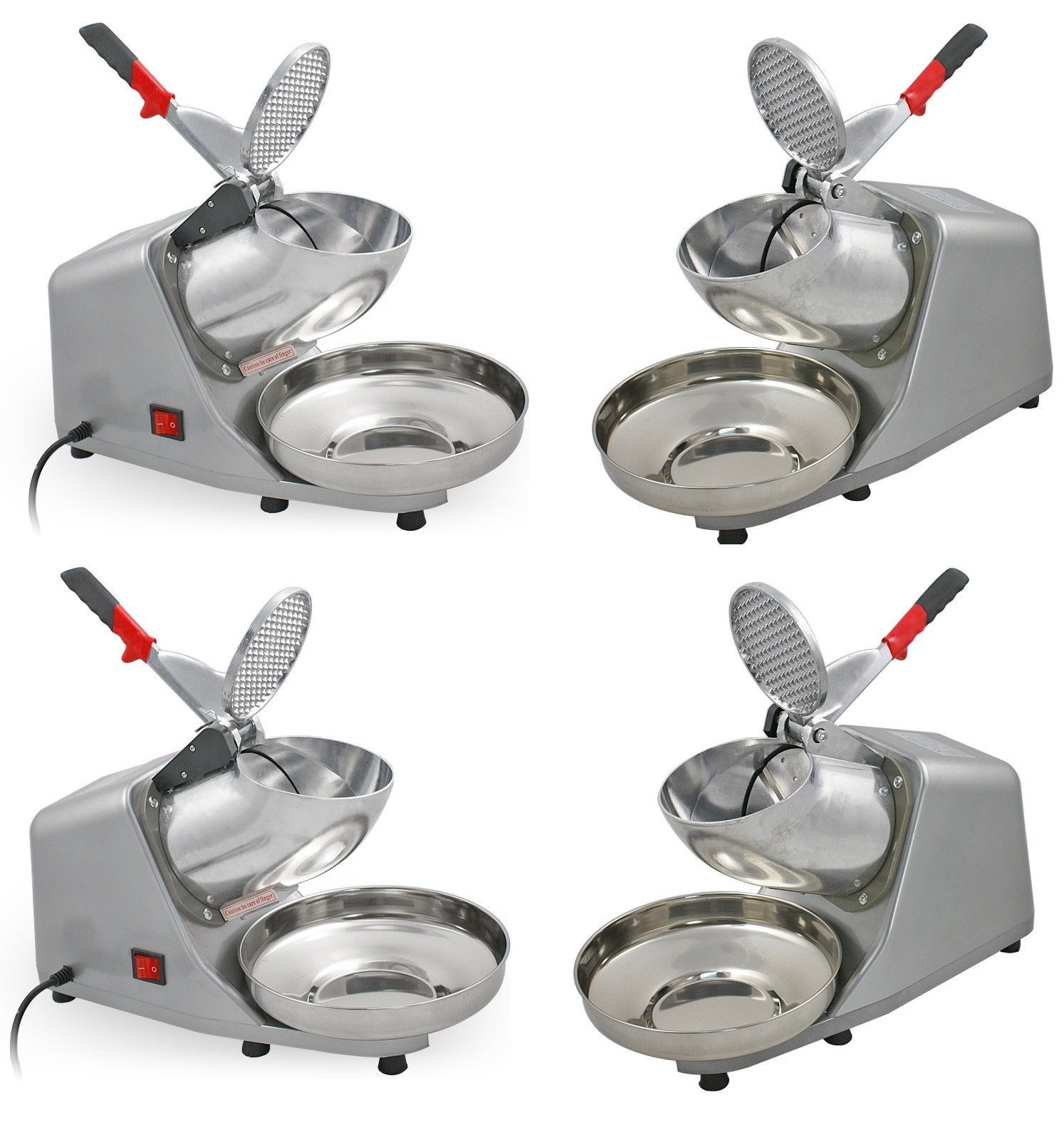 Set of 4 Electric Ice Crusher Snow Cone Maker Shaver Machine Shaved Ice 143 lbs