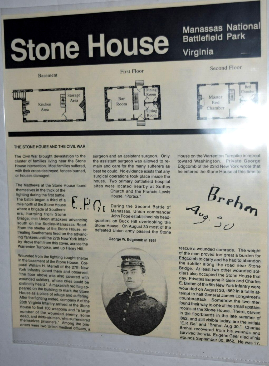 150th CIVIL WAR "MANASSAS/BULL RUN Program," Reenact Map and Stone House Flyer