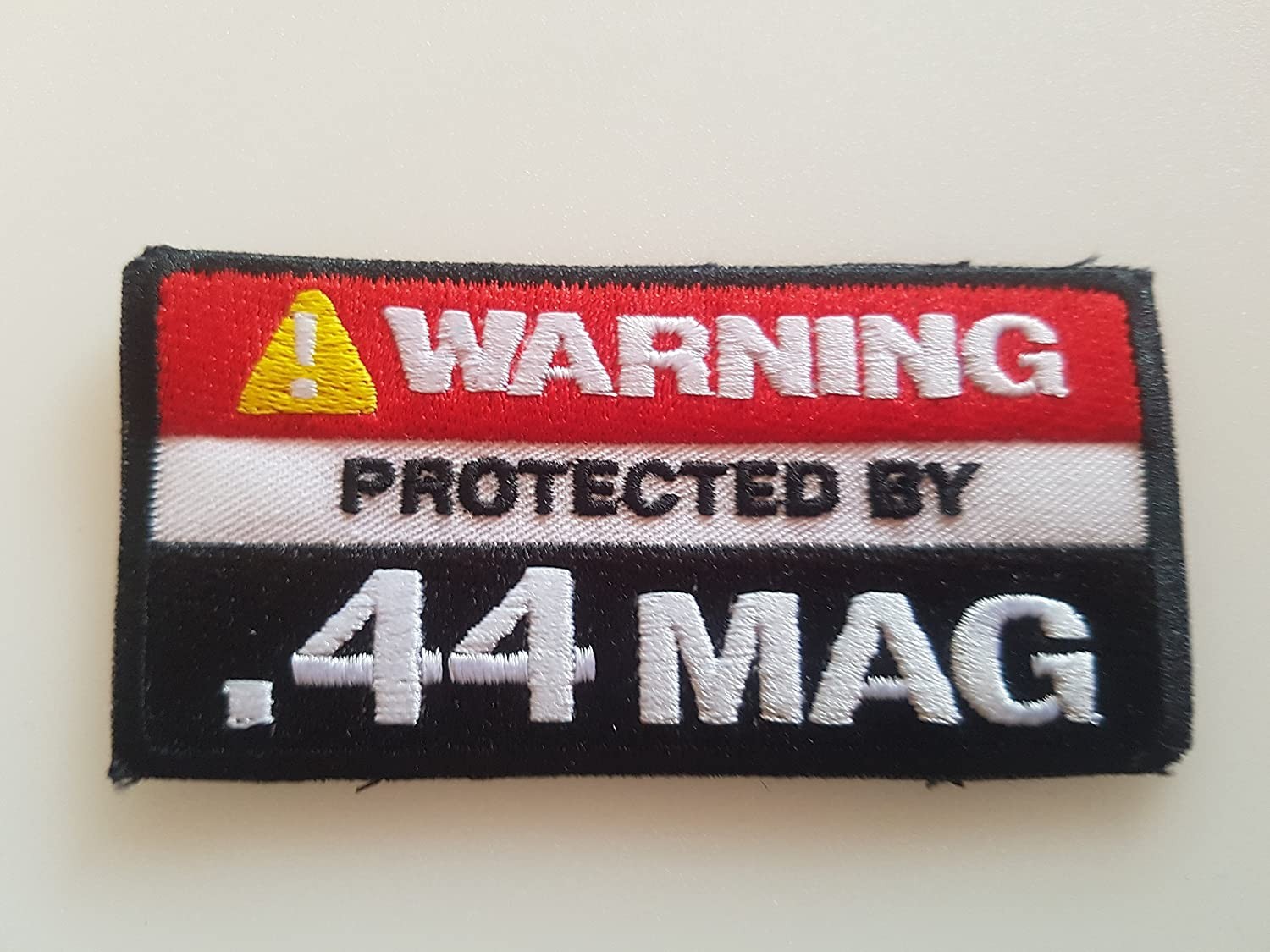 WARNING PROTECTED BY .357 MAG Patch Patch Rectangle 10x5cm SMITH WESSON COLT