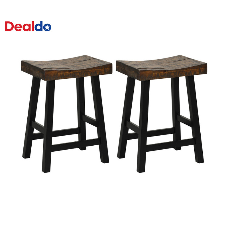 24/29 Inch Solid Wood Saddle-Seat with Curved Seat Surface and Comfortable Footr