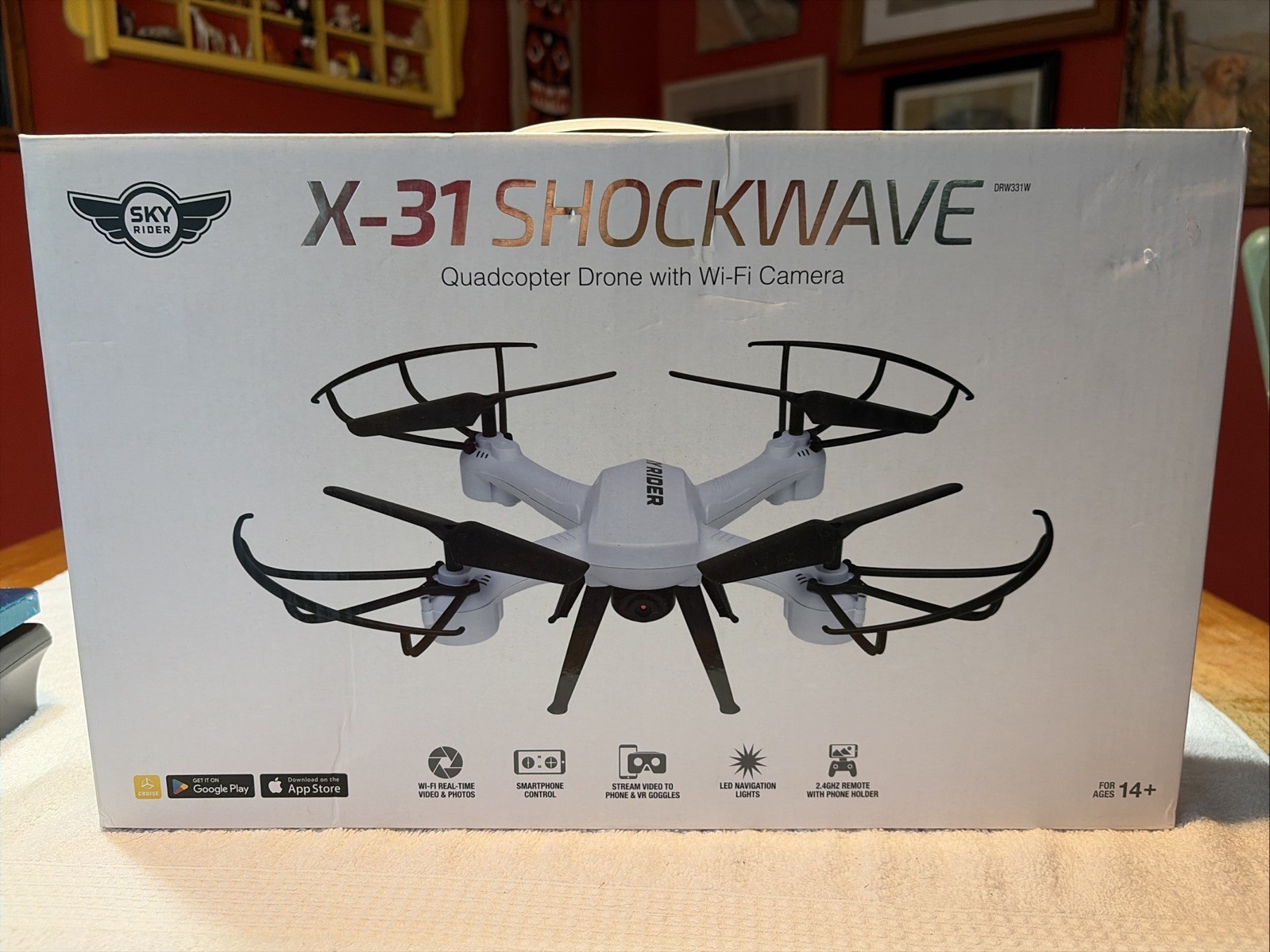 Sky Rider Drone With Wi-Fi Camera Quadcopter X-31 Shockwave New