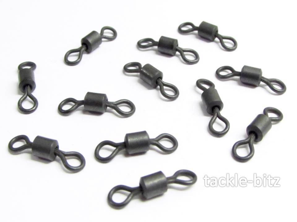 50 Size 8 Matt Black Swivels fit Fishing Tackle carp weight clips Hair rigs Chod