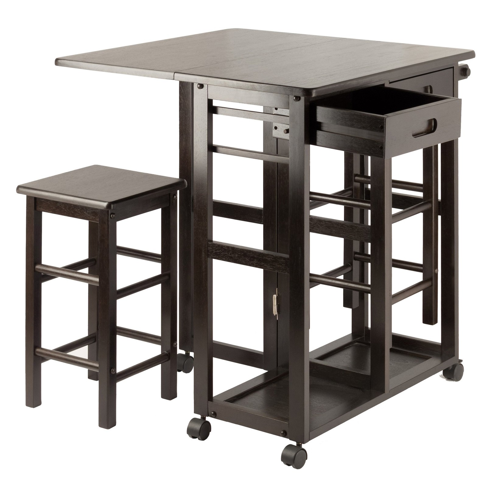 Suzanne Kitchen Table Set with Stools, Coffee, 33"