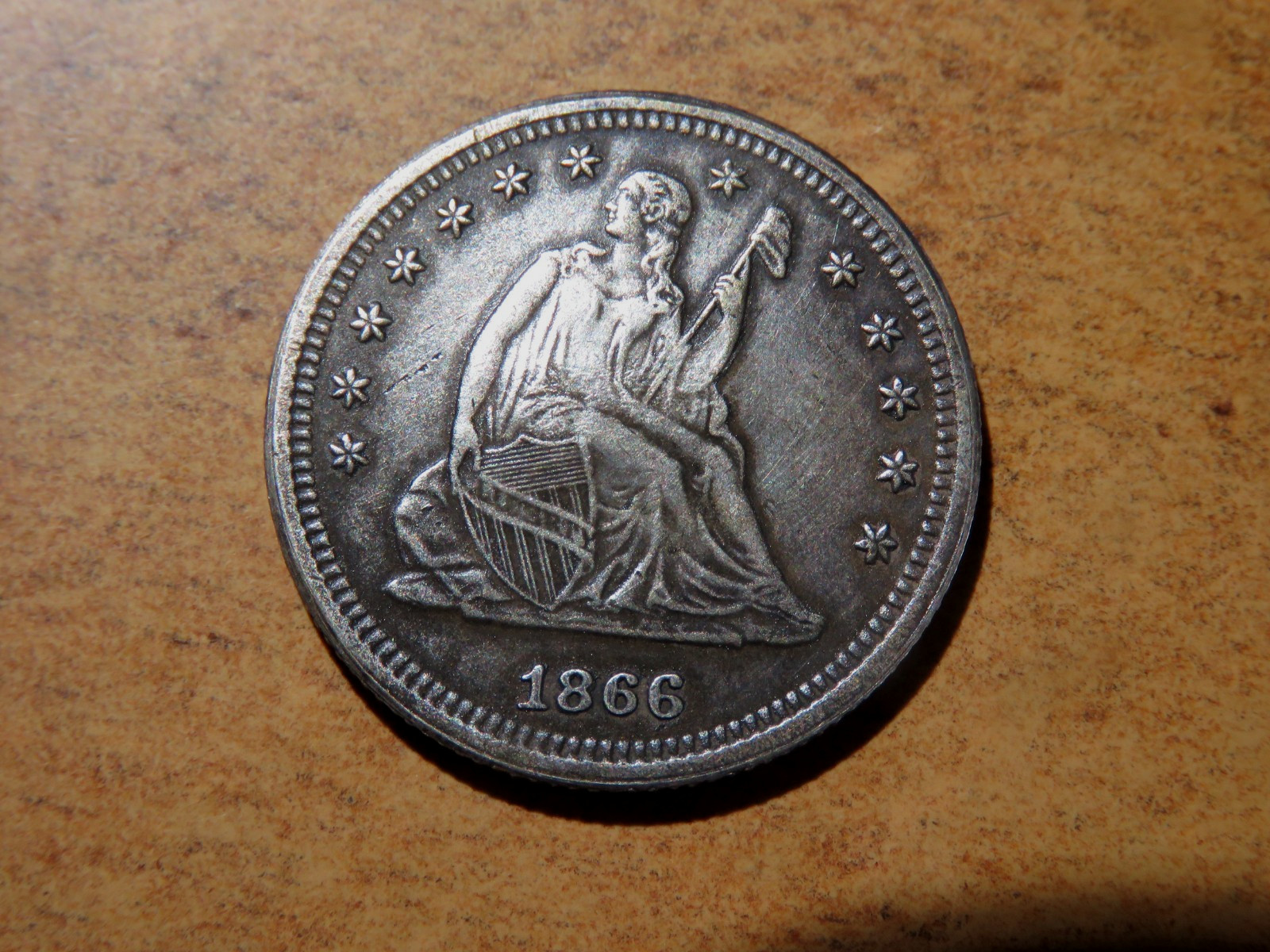 1866-S Silver Quarter Replica Looks Scarily Unbelievably Genuine MUST SEE! D13