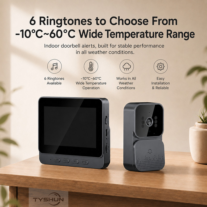 4.3 Inch Wireless Video Smart Doorbell Security Door Intercom Ultra Long Standby