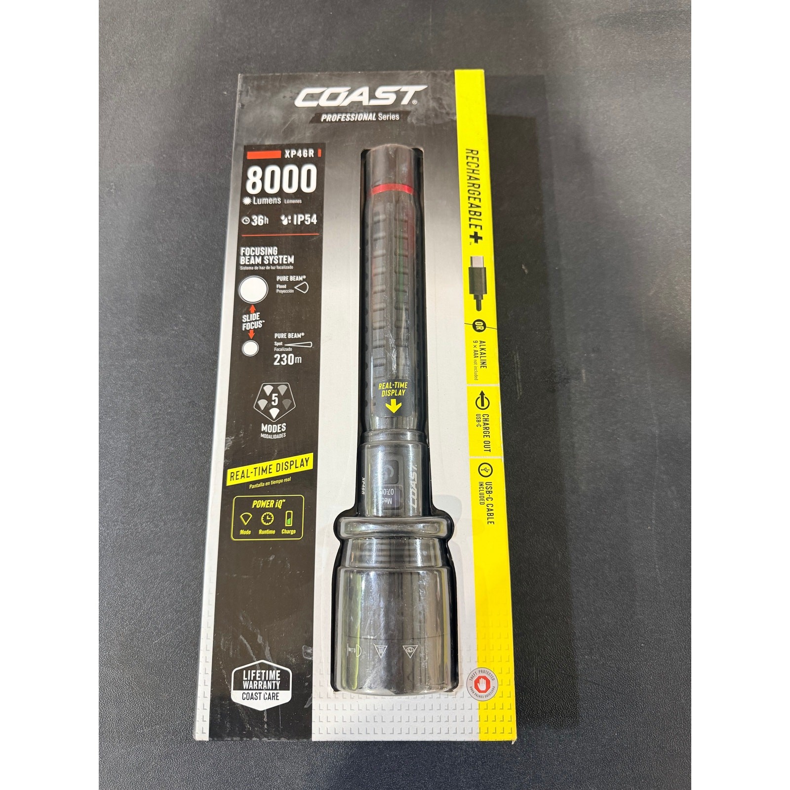 Coast XP46R 8000 Lumen Rechargeable Flashlight New LED Handheld Flashlight USB C