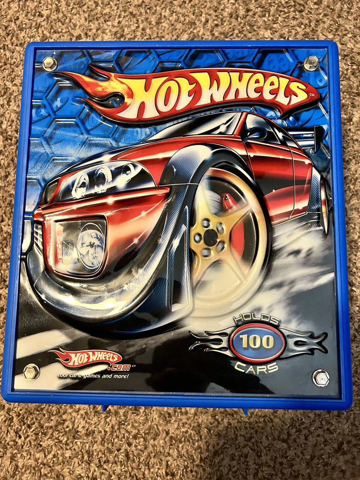 2005 Hot Wheels 100 Car Rolling Carrying Case Retractable Handle Wheels