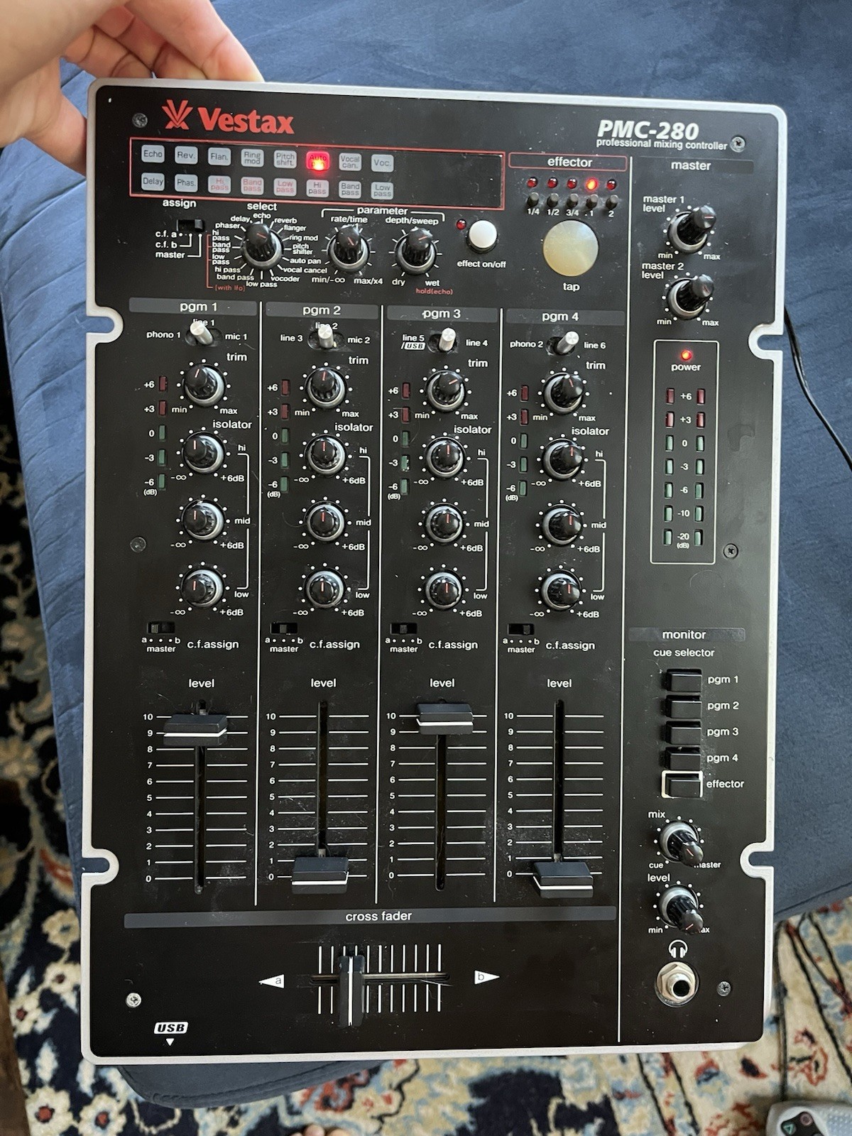 Vestax PMC-280 4-Channel Analog DJ Mixer w/ Effects, Crossfader