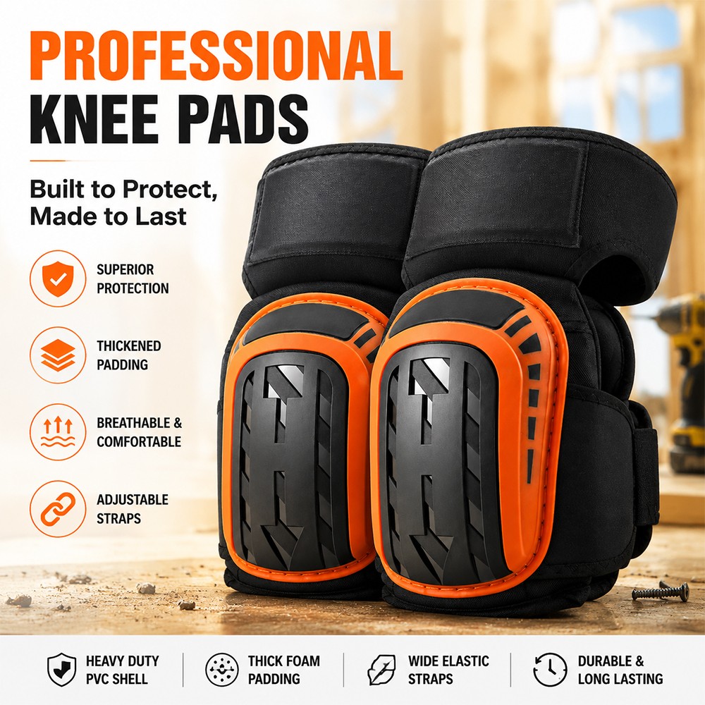 2Pcs Foam Gel Knee Pads with Anti-Slip Straps Professional Knee pads for Work US