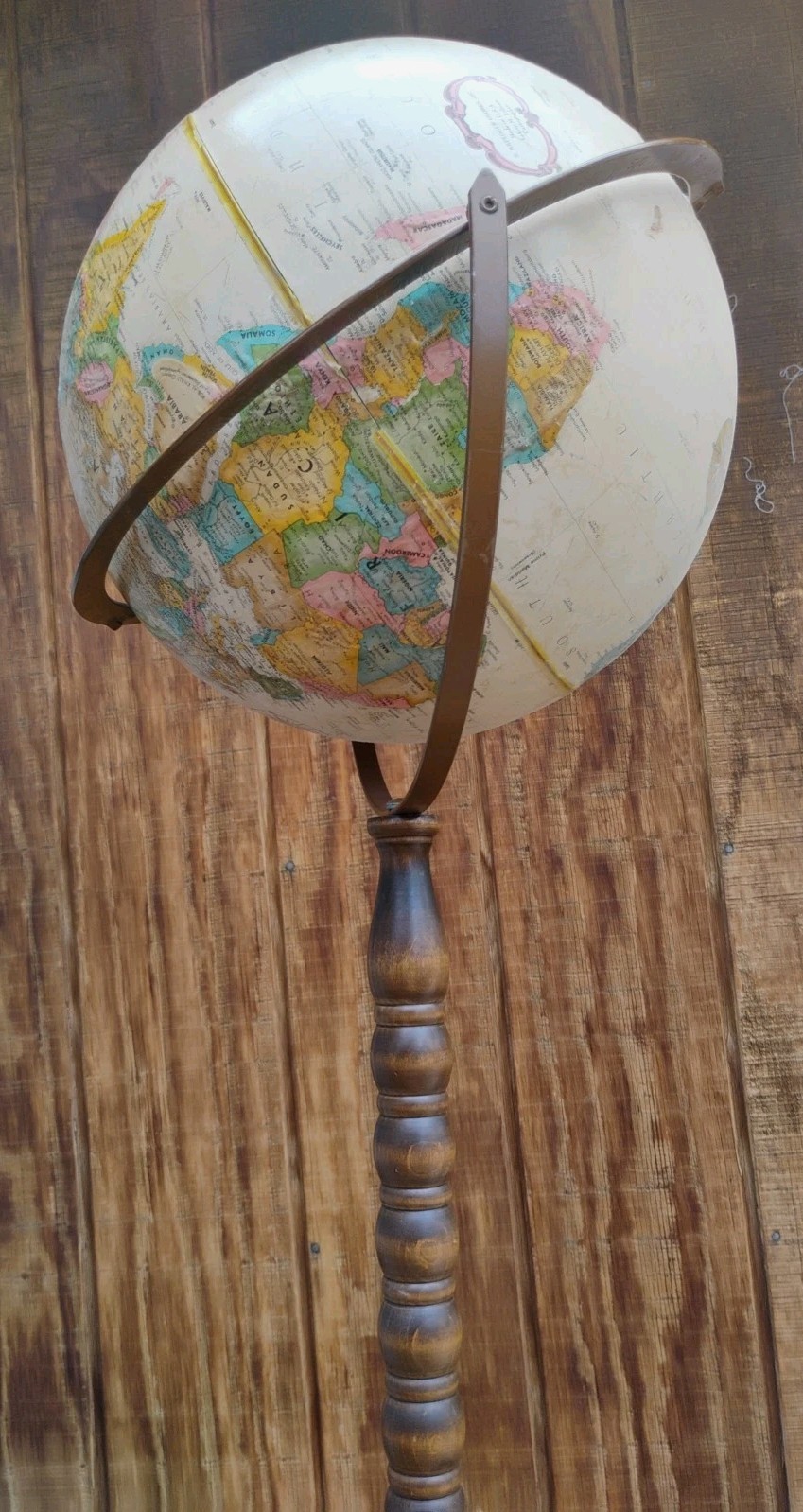 1984 Vintage Replogle Rotating Floor Globe w/Base