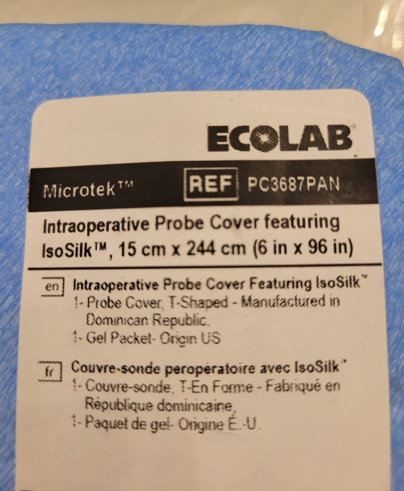 Lot/100 pcs Ecolab intraoperative Probe Cover featuring IsoSilk  6x96" Pc3687pan