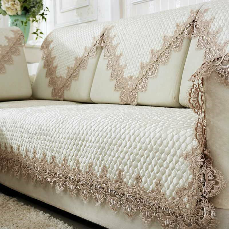 Lace Quilted Jacquard Sofa Cover Slipcover Anti-slip Couch Recliner Protector