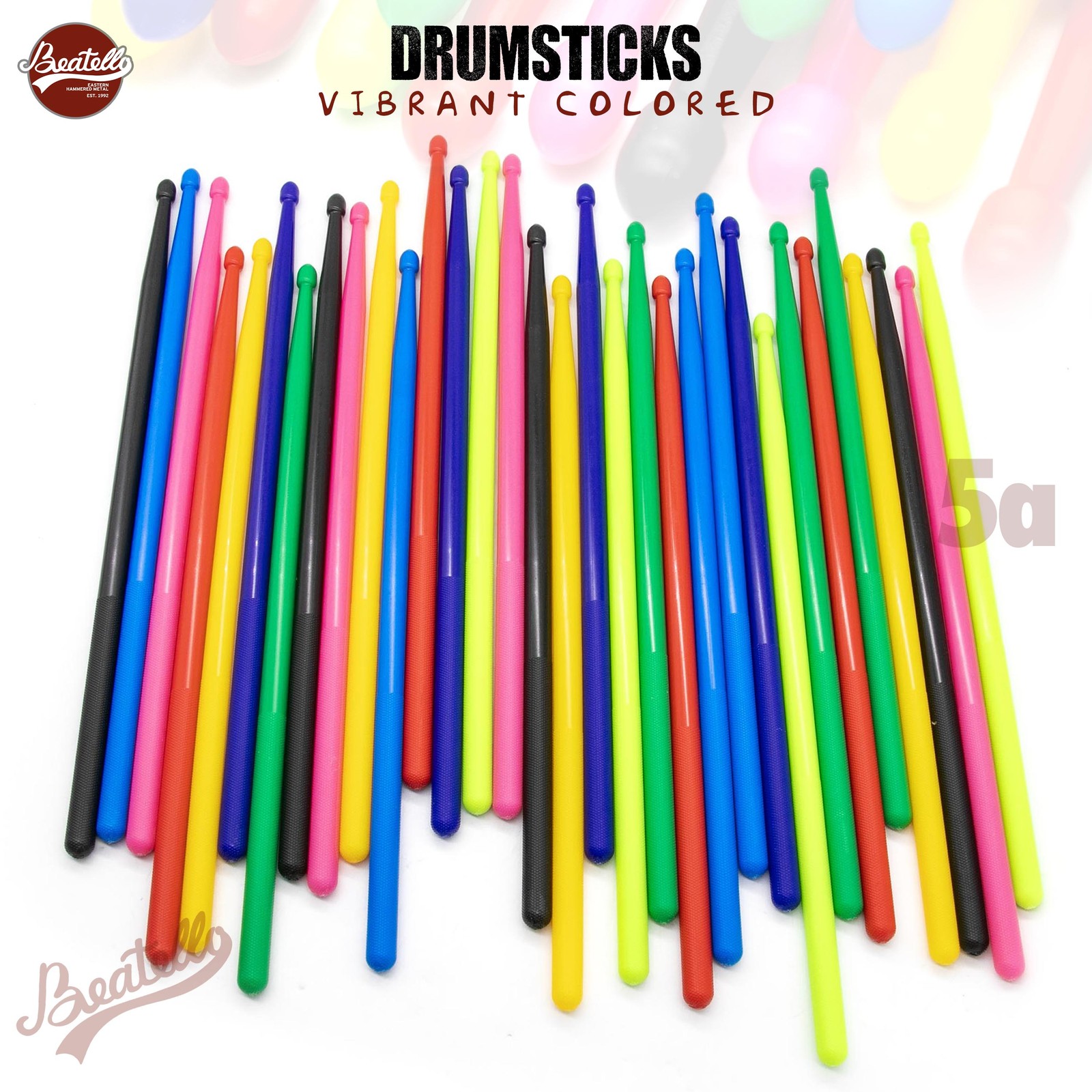 Beatello 5A Nylon Resin Drum Sticks 10 Pair Durable Practice Drumsticks Colors