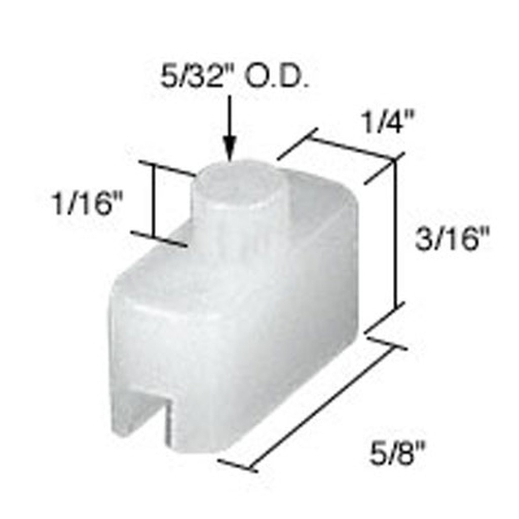 Bottom Nylon Bottom Glide Snap-In Mount Sliding Window Guide