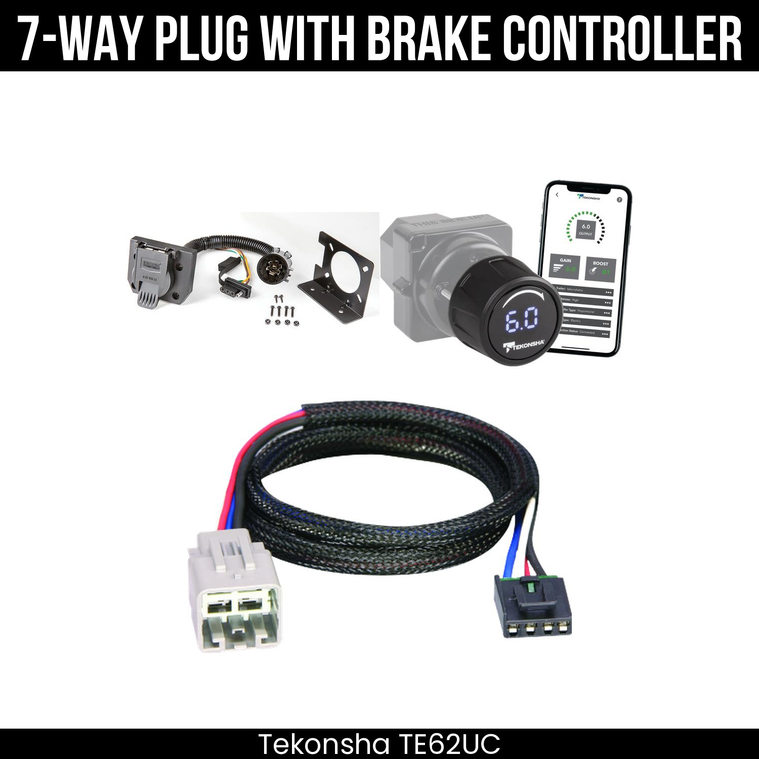 Tekonsha 7-Way Wiring Brake Control For 05-07 Ford F-250 350 450 550 Super Duty