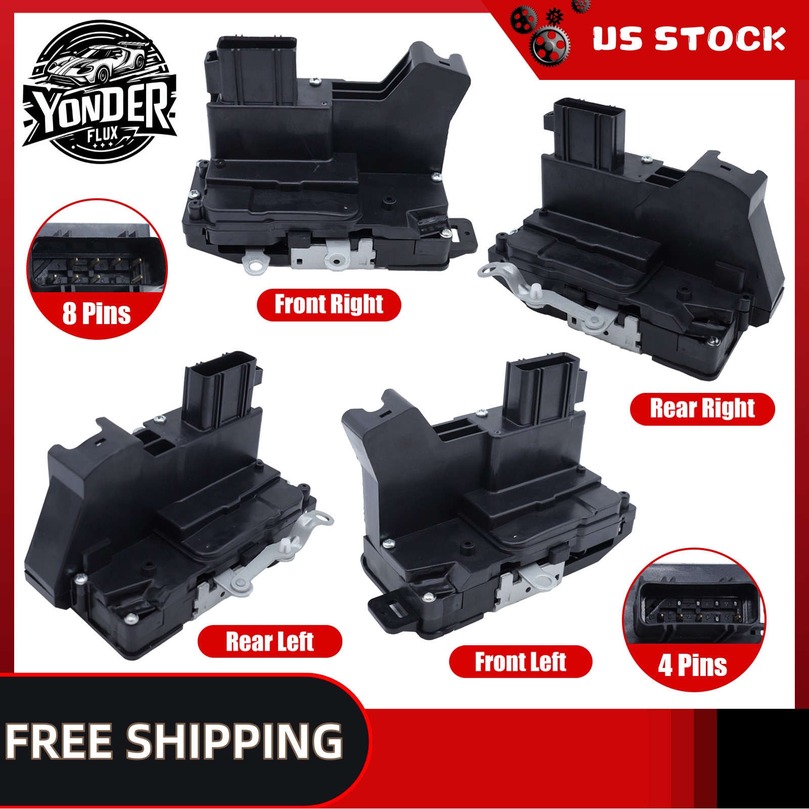 4Pcs Door Lock Actuator Left & Right for Ford Escape Mercury Mariner 2001-2007