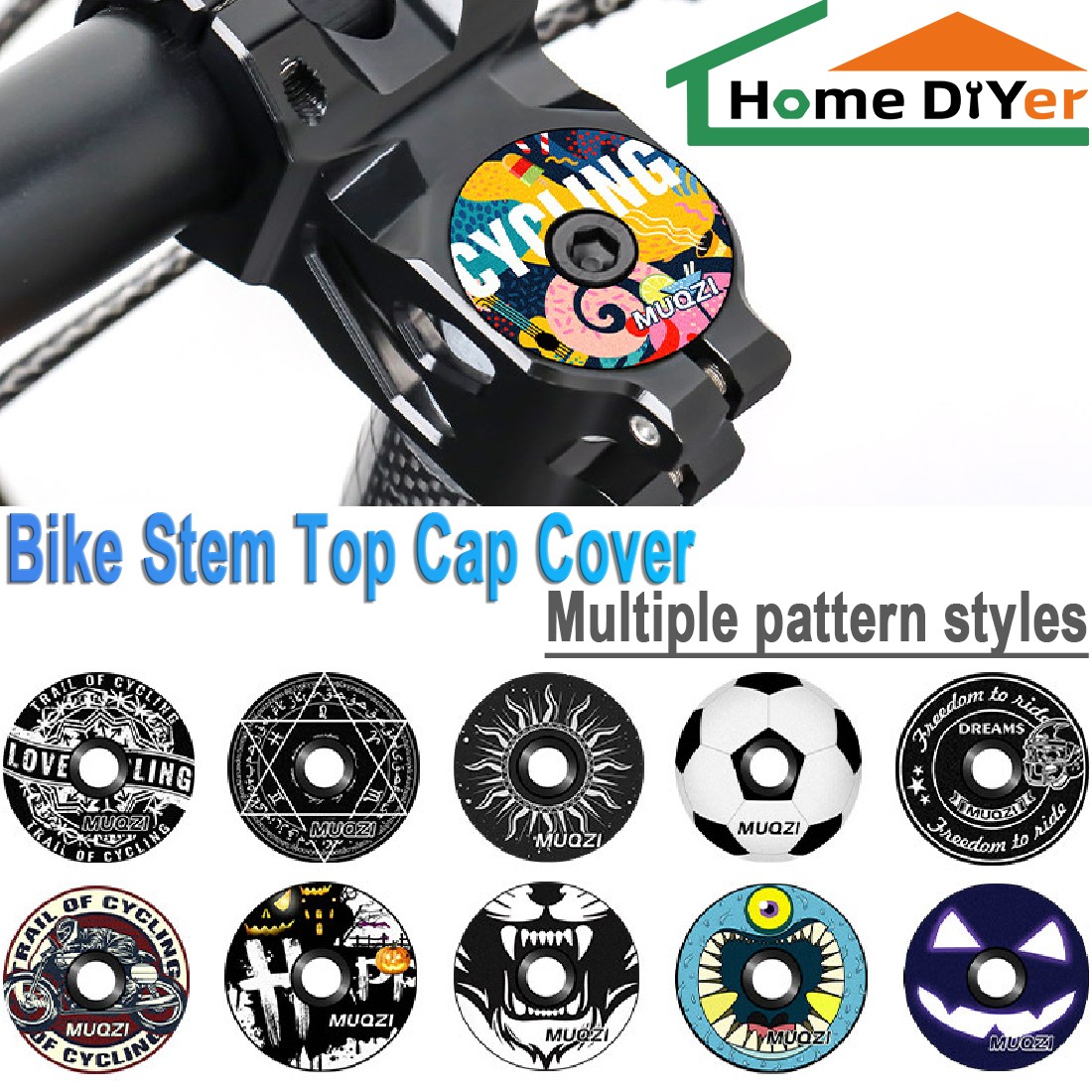 MTB Road Bike Mountain Bike Stem Headset Head Top Cap Cover Aluminium Alloy CNC