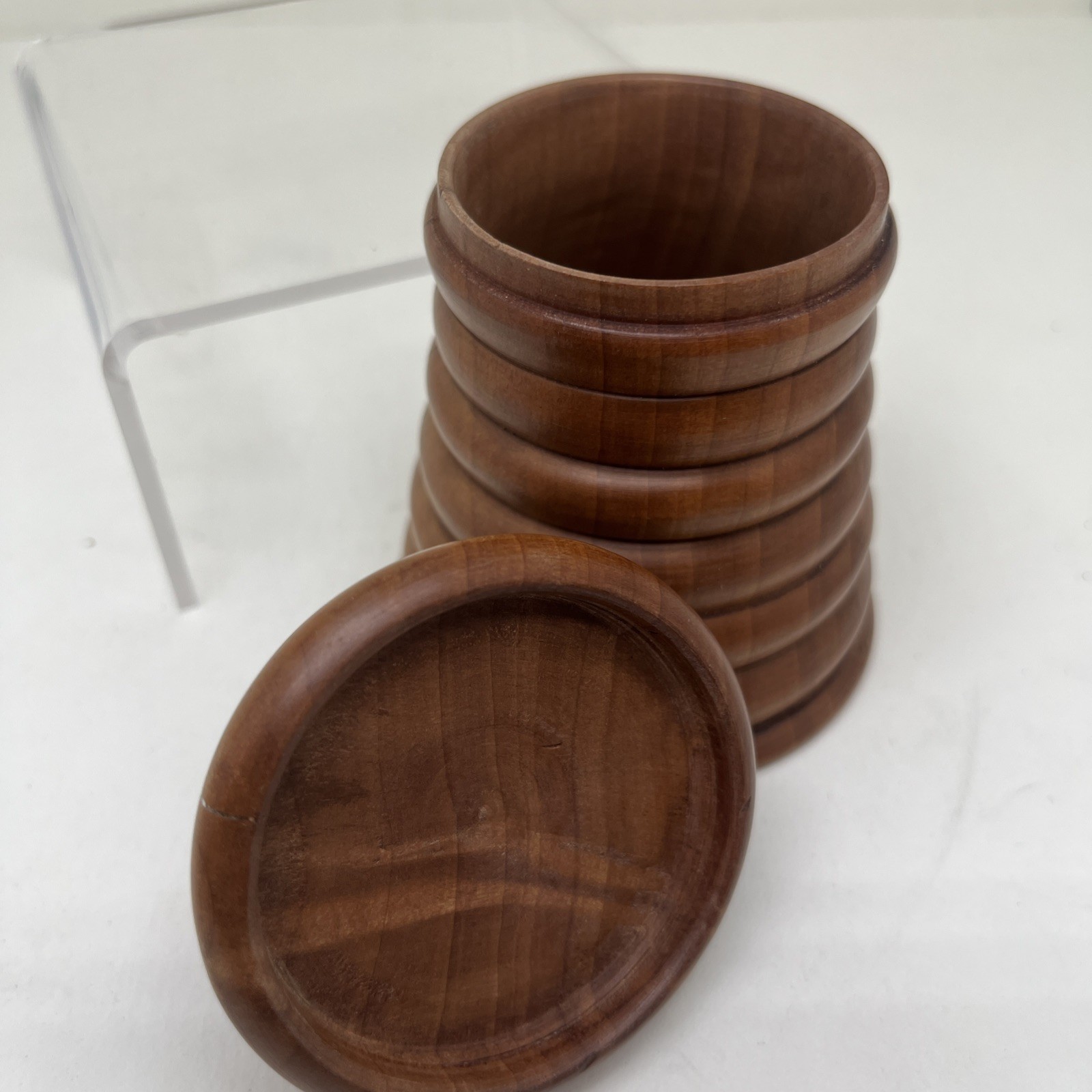 Cherry Hand-turned Box w Lid Signed & Dated 5”