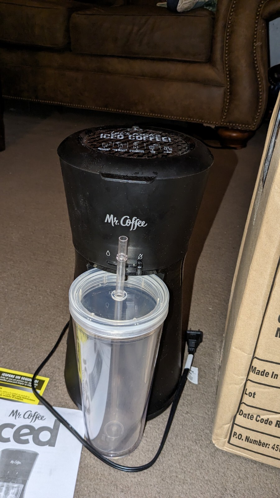 Mr. Coffee Iced Maker, Single Serve Machine with 22-Ounce Black Open Box